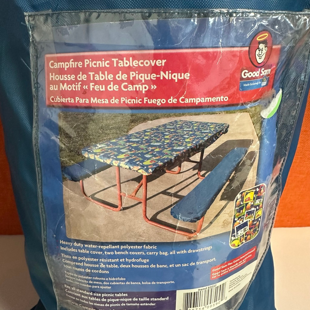Good Sam Blue Campfire Picnic Tablecover Set One Size Camping - Picture 12 of 12
